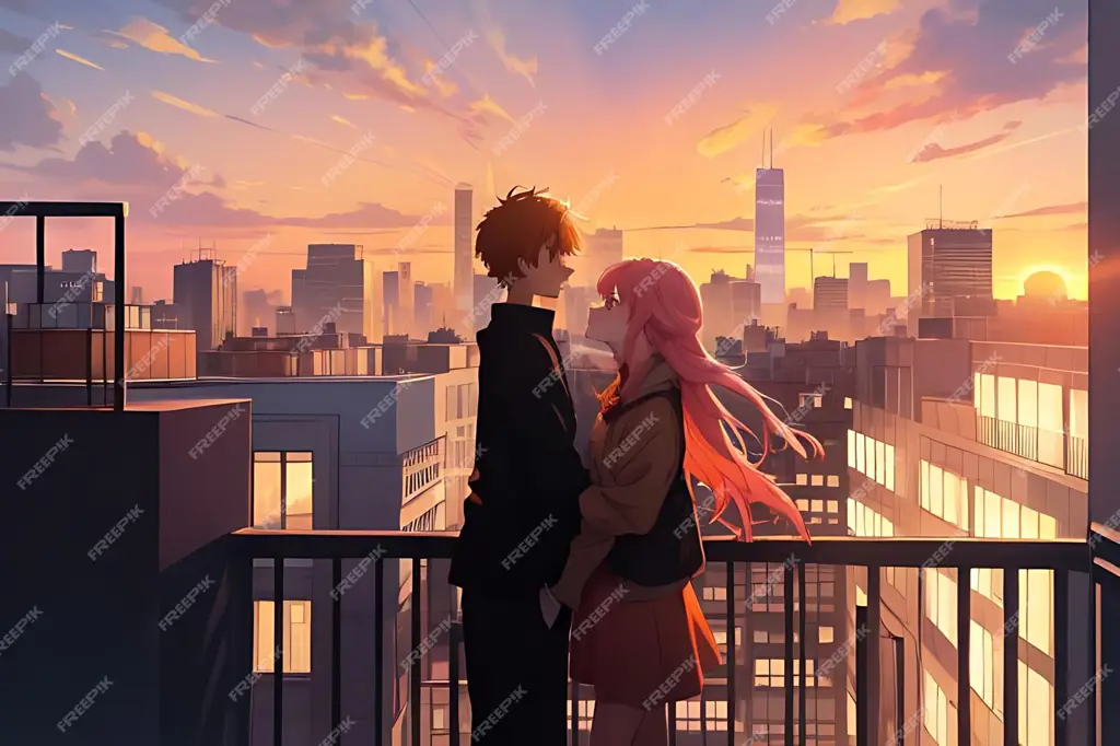 Adegan Romantis yang Menarik Gambar adegan romantis dalam anime
